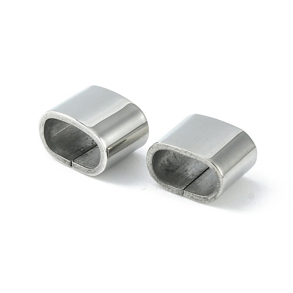 

PandaHall 304 Stainless Steel Slide Charms/Slider Beads, For Leather Cord Bracelets Making, Oval, Stainless Steel Color, 8x10.2x6.3mm, Hole...