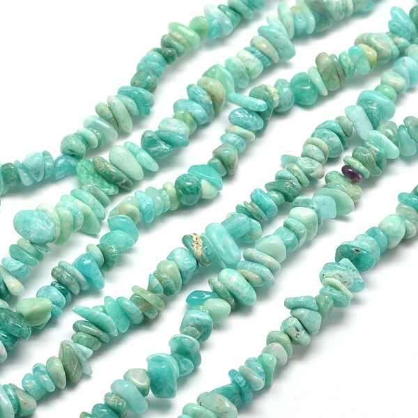 

PandaHall Natural Amazonite Chip Beads Strands, 5~8x5~8mm, Hole: 1mm, about 31.5 inch Amazonite Chip