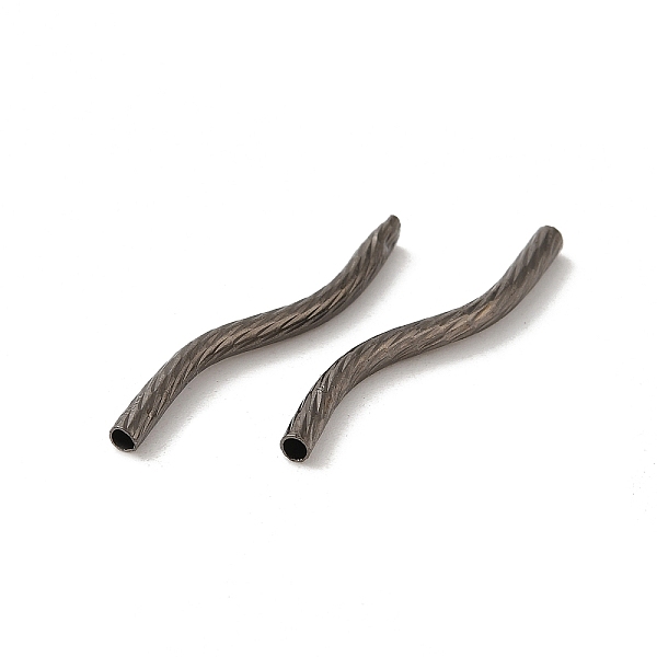 

PandaHall Brass Tube Beads, Curved, Nickel Free, Gunmetal, 25x2mm, Hole: 1mm Brass Tube