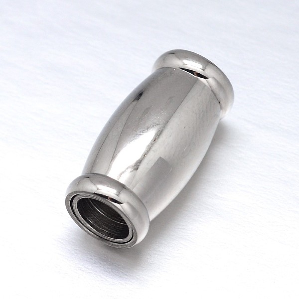 

PandaHall 304 Stainless Steel Magnetic Clasps with Glue-in Ends, Oval, Stainless Steel Color, 14x7mm, Hole: 3mm 304 Stainless Steel Oval