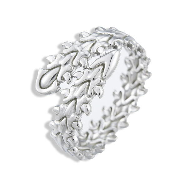 

PandaHall 201 Stainless Steel Leaf Wrap Open Cuff Ring for Women, Stainless Steel Color, US Size 9 1/4(19.1mm) 201 Stainless Steel