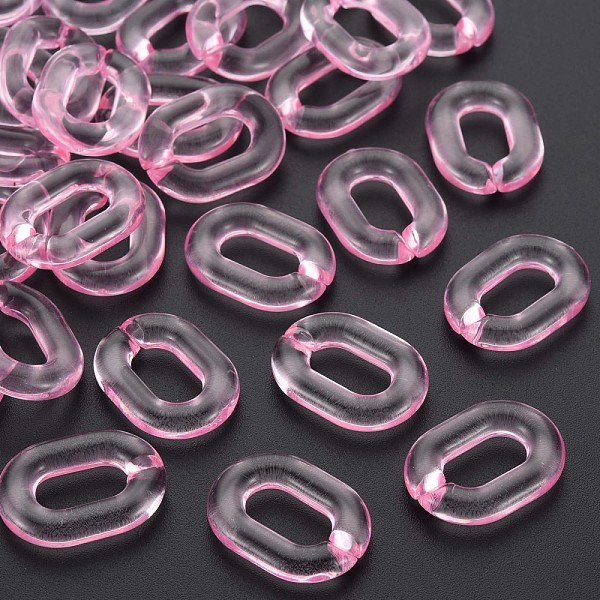 

PandaHall Transparent Acrylic Linking Rings, Quick Link Connectors, for Cable Chains Making, Oval, Pink, 24x18x5mm, Inner Diameter: 13x7mm...