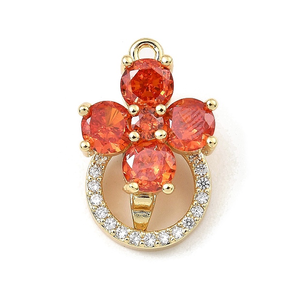 

PandaHall Brass with Cubic Zirconia Fold Over Clasps, Round Ring with Flower, Golden, Flower: 19x12.5x11mm, Hole: 1.4mm, Round Ring: 12x3mm...