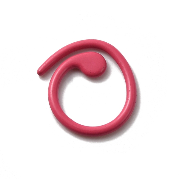 

PandaHall Baking Painted Zinc Alloy Knitting Stitch Marker Rings, Crochet Clips, Cerise, 1.45x0.1cm, 15pcs/bag Alloy Red