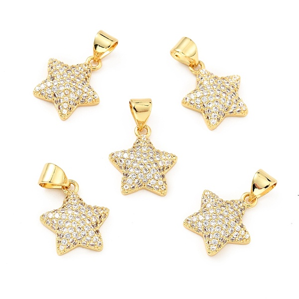 

PandaHall Brass Micro Pave Cubic Zirconia Pendants, Real 18K Gold Plated, Long-Lasting Plated, Lead Free & Cadmium Free & Nickel Free, Star..., Multicolor