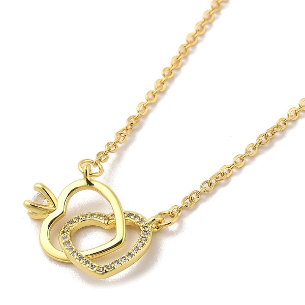 

PandaHall 304 Stainless Steel Pendant Necklaces, Brass Micro Pave Clear Cubic Zirconia Pendant Necklaces, Heart, 18.74 inch(47.6cm) 304..., Silver