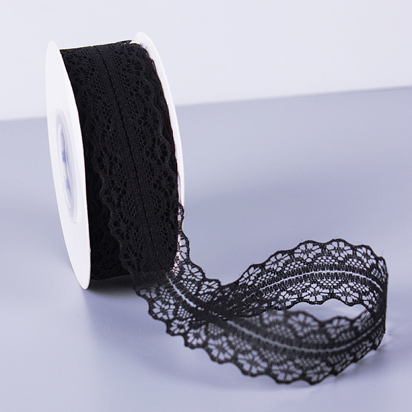 

PandaHall 25 Yards Flat Cotton Lace Trims, Flower Lace Ribbon for Sewing and Art Craft Projects, Black, 1-1/8 inch(30mm), 25 Yards/Roll...