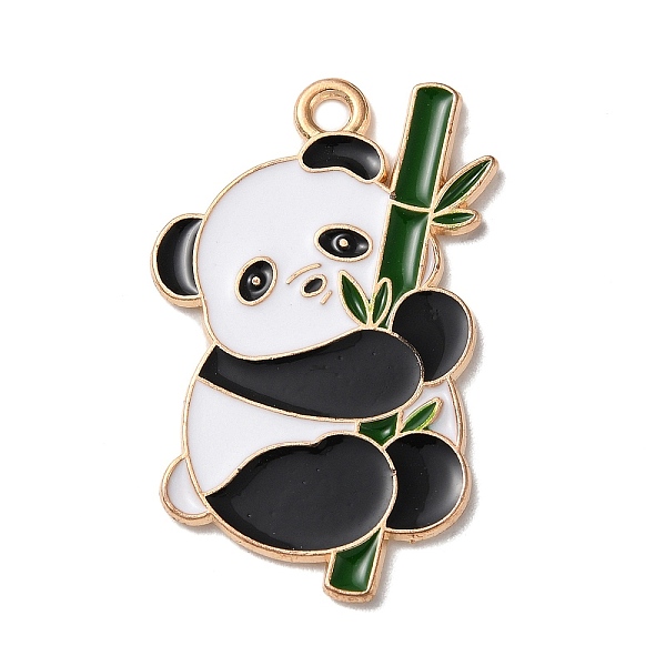 

PandaHall Golden Plated Alloy Enamel Pendants, Panda Charm, Dark Green, 31x19x1mm, Hole: 2mm Alloy+Enamel Panda