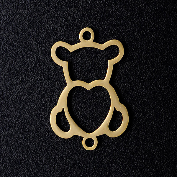 

PandaHall 201 Stainless Steel Links connectors, Bear with Heart, Golden, 21x14x1mm, Hole: 1.5mm 201 Stainless Steel Bear
