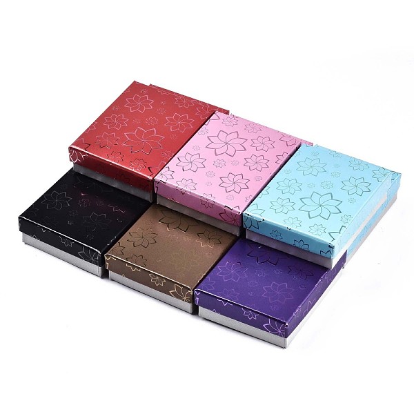 

PandaHall Cardboard Jewelry Boxes, for Necklace & Earring & Ring, with Sponge Inside, Rectangle, Mixed Color, 3-1/2x2-3/4x1 inch(9x7x2.5cm)..., Multicolor