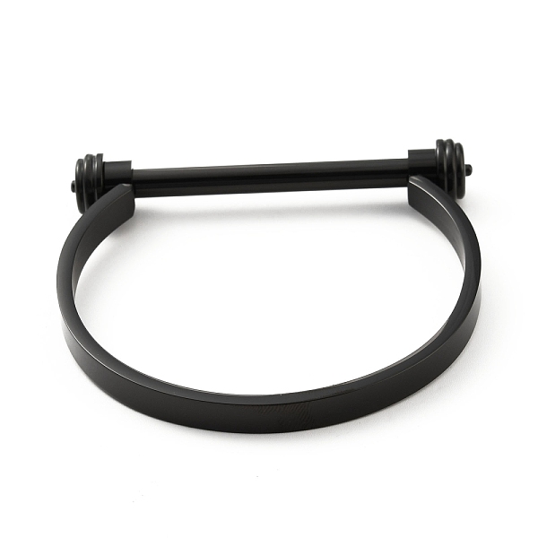 

PandaHall 304 Stainless Steel D Shape Bar Screw Bangle, Shackle Horseshoe Bangle for Men Women, Electrophoresis Black, Inner Diameter...