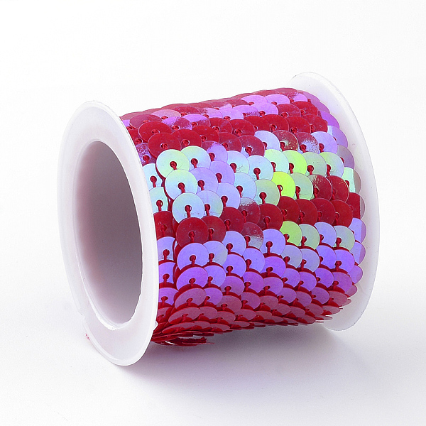 

PandaHall Eco-Friendly Plastic Paillette Beads, Sequins Beads, Ornament Accessories, AB Color, Flat Round, Red, 6mm, about 5m/roll Plastic...