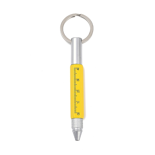 Porte-clés stylo pratique en aluminium 6 en 1