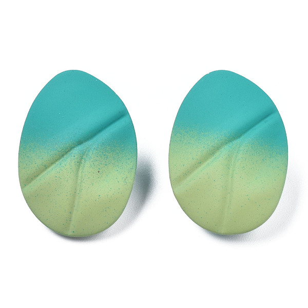 

PandaHall Spray Painted Iron Stud Earring Findings, with Vertical Loops, Twist Oval, Dark Cyan, 28x20mm, Hole: 3.5mm, Pin: 0.7mm Iron Oval