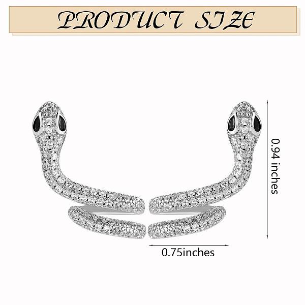 Clear Cubic Zirconia Snake Stud Earrings