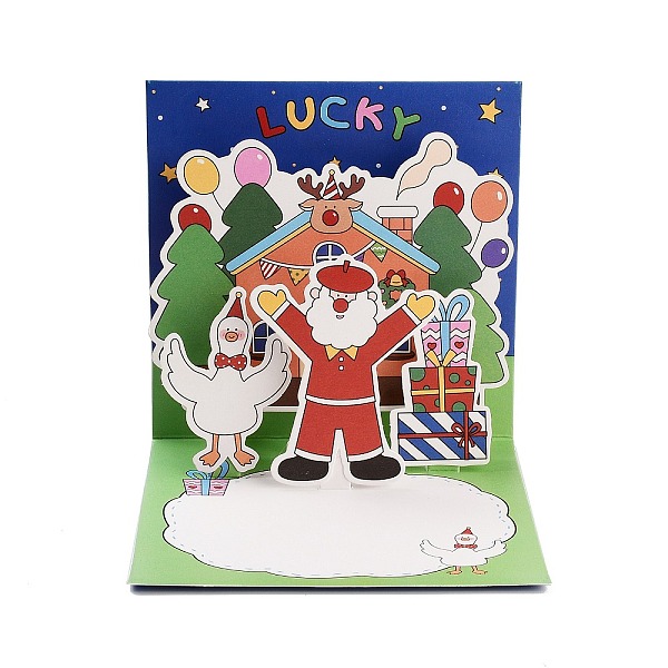 

PandaHall Square 3D Pop Up Paper Greeting Card, with Envelope, Christmas Day Invitation Card, Dark Blue, 120x120x2.5mm Paper Square