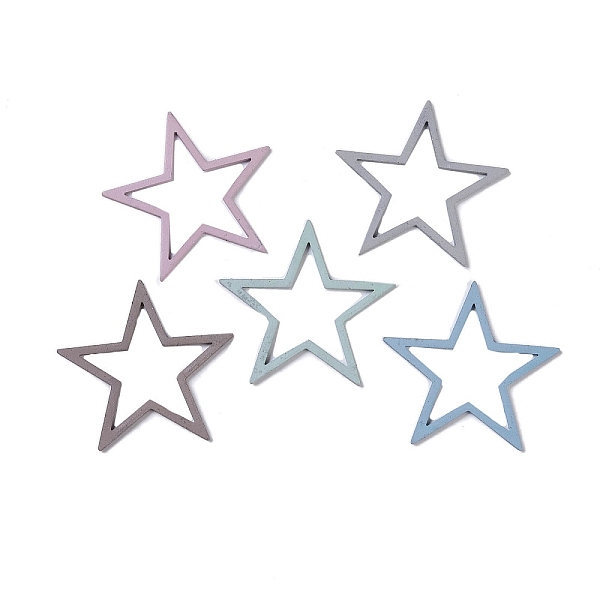 

PandaHall Spray Painted Brass Linking Rings, Star, Mixed Color, 31x31x1mm Brass Star Multicolor