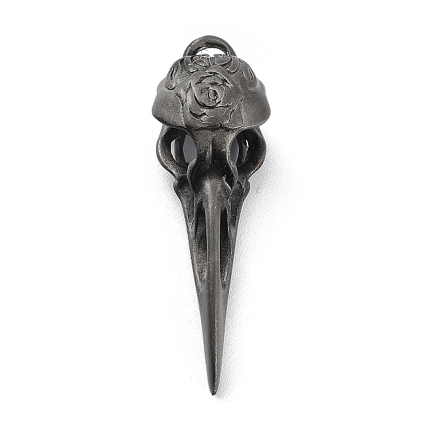 

PandaHall Tibetan Style Alloy Pendant, Frosted, Bird Skull, Antique Silver, 44x14x13mm, Hole: 4x2mm Alloy Skull