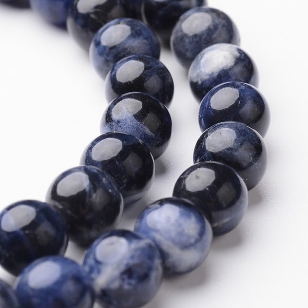 

PandaHall Round Natural Sodalite Bead Strands, 8mm, hole: 1mm, about 47~48pcs/strand, 15 inch Sodalite Round