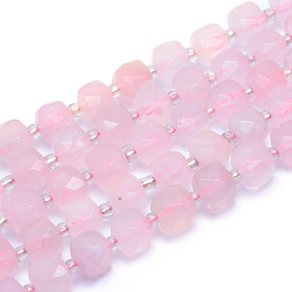 

PandaHall Natural Rose Quartz Beads Strands, Faceted, Cube, 9~10.5x9~10.5x9~10.5mm, Hole: 1mm, about 32pcs/strand, 15.55 inch(39.5cm) Rose...