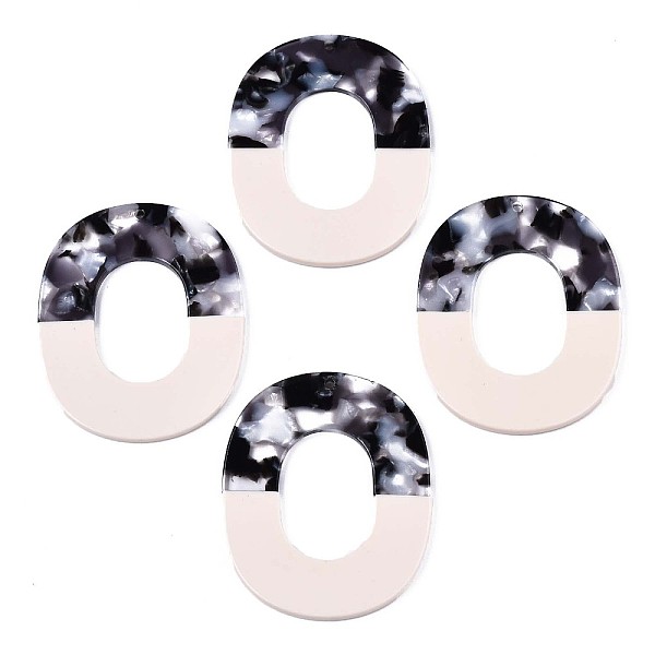 

PandaHall Translucent Cellulose Acetate(Resin) Pendants, Two Tone, Oval Ring, Black, 49x40x3mm, Hole: 1.4mm Cellulose Acetate Oval Black