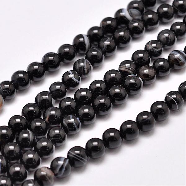 

PandaHall Natural Black Agate Bead Strands, Dyed & Heated, Round, Grade A, Black, 8mm, Hole: 1mm, about 48pcs/strand, 15.1 inch(385mm) Black...