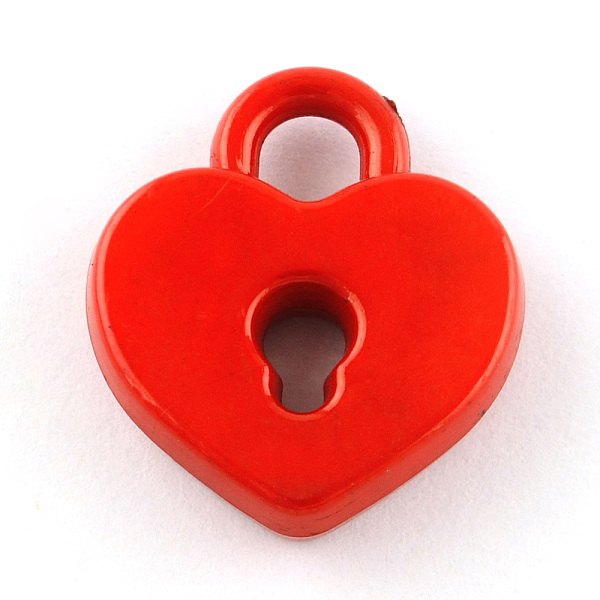 

PandaHall Opaque Acrylic Pendants, Heart Lock, Red, 20.5x18x4.5mm, Hole: 4mm Acrylic Heart Red