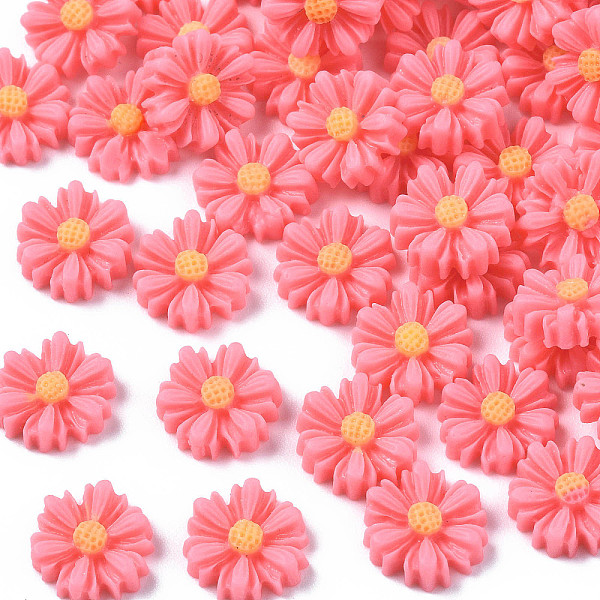 

PandaHall Flatback Hair & Costume Accessories Ornaments Scrapbook Embellishments Resin Flower Daisy Cabochons, Light Coral, 9x2.5mm Resin...