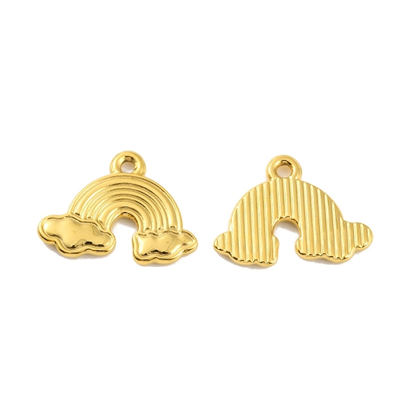 

PandaHall Ion Plating(IP) 304 Stainless Steel Pendants, Rainbow Charm, Real 18K Gold Plated, 14.5x19x1.5mm, Hole: 1.6mm 304 Stainless Steel...