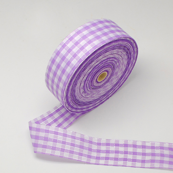 

PandaHall Gingham Ribbon Single Face Satin Ribbon, Polyester Ribbon, Tartan Ribbon, Nice for Party Decoration, Medium Orchid, 1-5/8 inch..., Purple