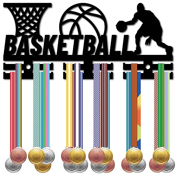 

PandaHall Acrylic Medal Holder, Medal Display Hanger Rack, Medal Holder Frame, with Standoff Pins, Basketball, 130x290x10mm, Hole: 8mm..., Black