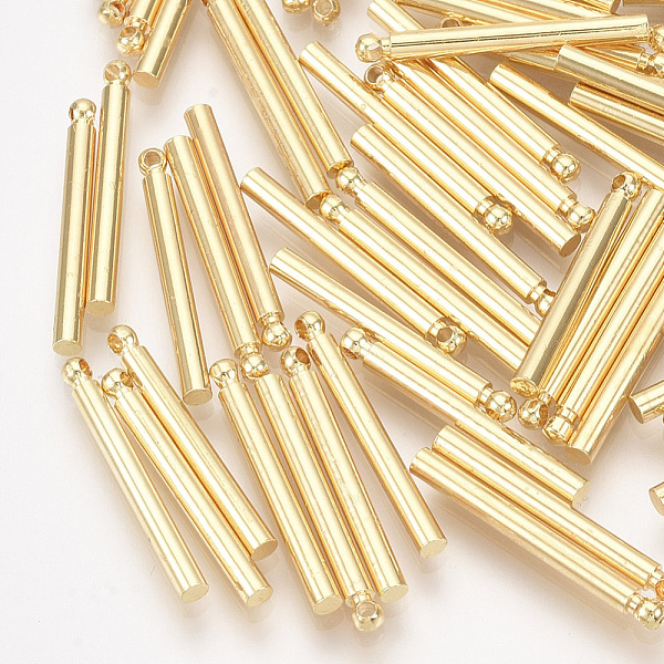 

PandaHall Brass Bar Pendants, Column, Real 18K Gold Plated, 20x2mm, Hole: 0.8mm Brass Column