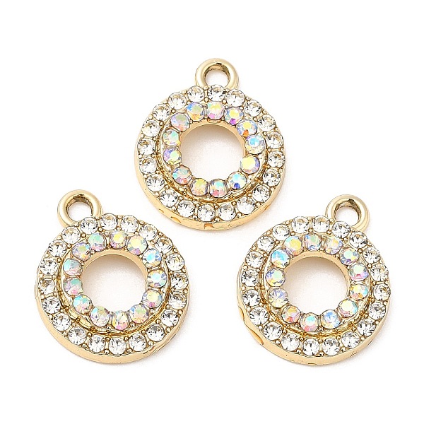 

PandaHall UV Plating Alloy Rhinestone Pendants, Cadmium Free & Lead Free, Donut Charms, Golden, 18x14.5x4mm, Hole: 2mm Alloy+Rhinestone..., Clear