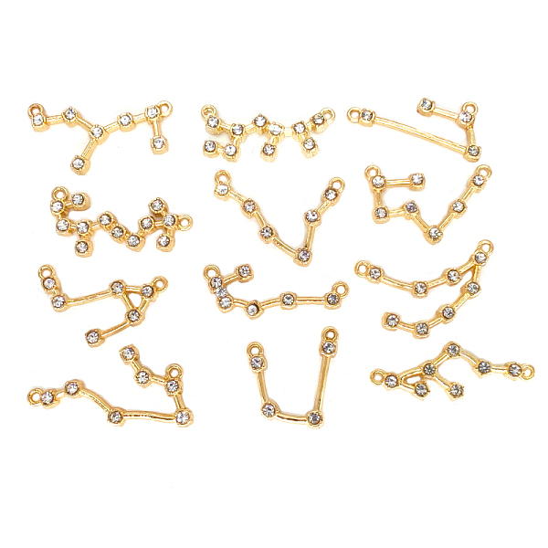 

PandaHall Alloy Links Connectors, with Rhinestone, Constellation, Golden, 12pcs/Box Alloy Constellation