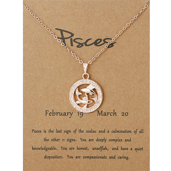 

PandaHall Alloy Constellation Pendant Necklaces, Golden, Pisces, 17.13 inch(43.5cm) Alloy Pisces