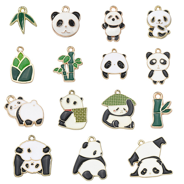 

PandaHall 30Pcs 15 Styles Alloy Enamel Pendants, Light Gold, Panda, Black, 11~28x9~24x1~4mm, Hole: 1.6mm, 2pcs/style Alloy+Enamel Panda...