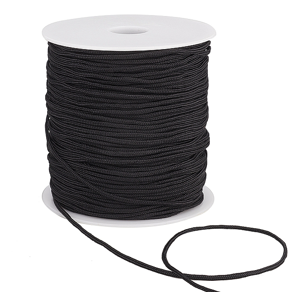 

PandaHall 100 Yards Nylon Chinese Knot Cord, Round, Black, 2mm Nylon Black