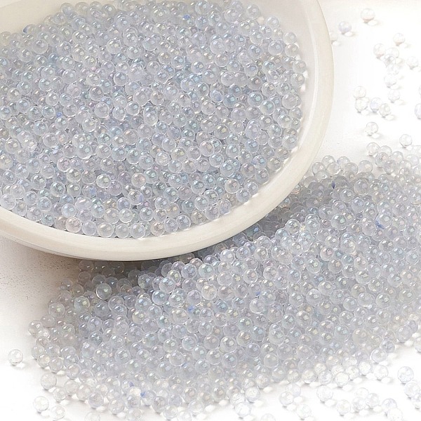 

PandaHall Luminous Transparent Glass Seed Round Beads, No Hole/Undrilled, Grade A, Light Grey, 2~2.5mm, about 10000pcs/bag Glass