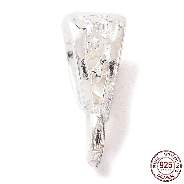 

PandaHall 925 Sterling Silver Tube Bails, Loop Bails, Hollow Triangle, Silver, 9.5x5x4mm, Hole: 1.4mm and 4.5x3mm Sterling Silver Triangle