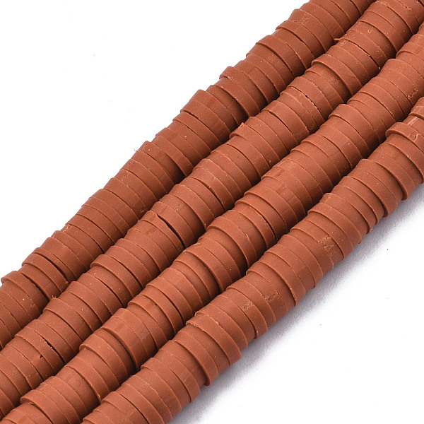 

PandaHall Handmade Polymer Clay Beads Strands, for DIY Jewelry Crafts Supplies, Heishi Beads, Disc/Flat Round, Saddle Brown, 6x0.5~1mm, Hole...