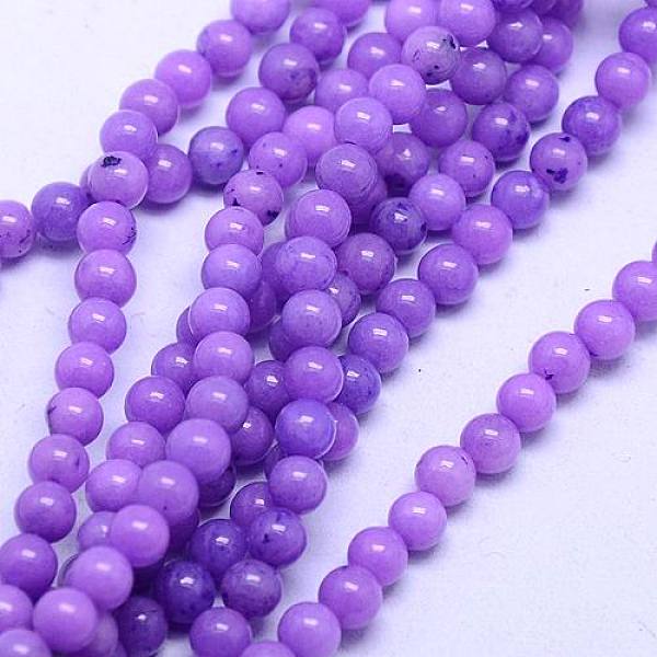 

PandaHall Natural Mashan Jade Round Beads Strands, Dyed, Blue Violet, 6mm, Hole: 1mm, about 69pcs/strand, 15.7 inch Mashan Jade Round Purple
