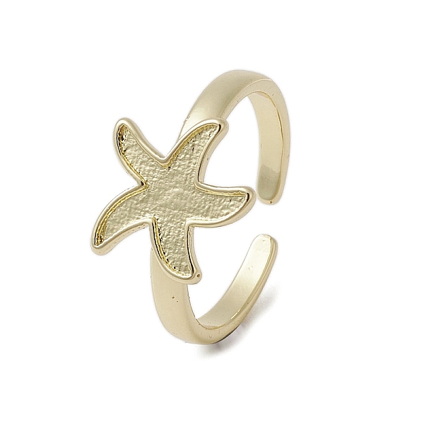 

PandaHall Brass Adjustable Open Rings, Starfish, Inner Diameter: 17.4mm Brass Starfish