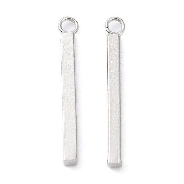 

PandaHall 304 Stainless Steel Pendants, Bar Charm, Stainless Steel Color, 23x2x2mm, Hole: 1.8mm 304 Stainless Steel Others