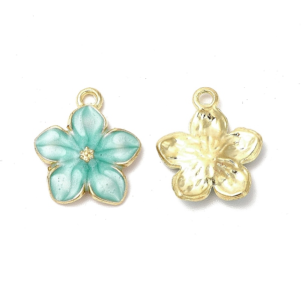 

PandaHall Alloy Enamel Pendants, Cadmium Free & Nickel Free & Lead Free, Golden, Flower Charm, Turquoise, 16x14x2.4mm, Hole: 1.5mm..., Green