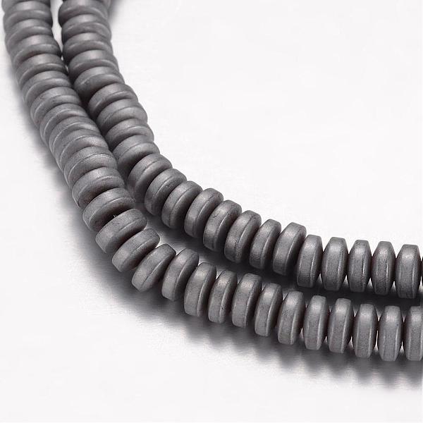 

PandaHall Non-Magnetic Hematite Beads Strands, Matte, Heishi Beads, Flat Round/Disc, Dark Gray, 5x2mm, Hole: 1mm, about 179pcs/strand, 15.7...