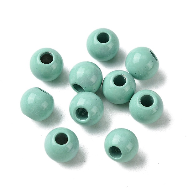 

PandaHall Spray Painted 202 Stainless Steel Beads, Round, Turquoise, 8x7mm, Hole: 2.5mm 202 Stainless Steel Round Green