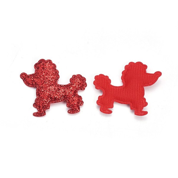 

PandaHall Handmade Puppy Costume Accessories, Cloth Embroidery, Appliques, Poodle Dog, Red, 44x51x3.5mm Cloth Dog Red