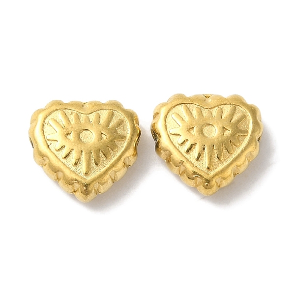 

PandaHall 304 Stainless Steel Beads, Heart with Eye, Golden, 7x8x3mm, Hole: 1mm 304 Stainless Steel Heart