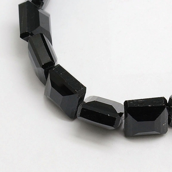 

PandaHall Crystal Glass Square Beads Strands, Faceted, Black, 13x13x8mm, Hole: 1mm, about 25pcs/strand, 12.7 inch Glass Square Black
