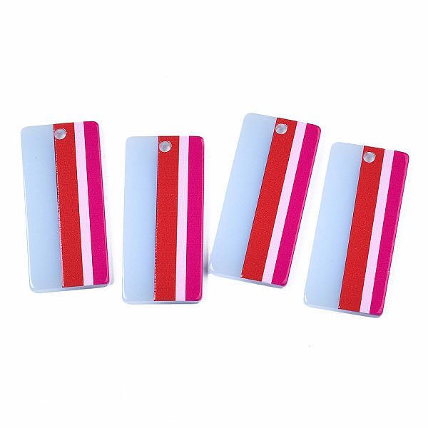 

PandaHall Acrylic Big Pendants, 3D Printed, Rectangle, Red, 50x22x2~3mm, Hole: 3mm Acrylic Rectangle Red